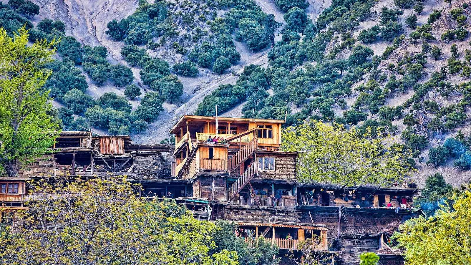 Chitral valley or Kalash, road and vehicle